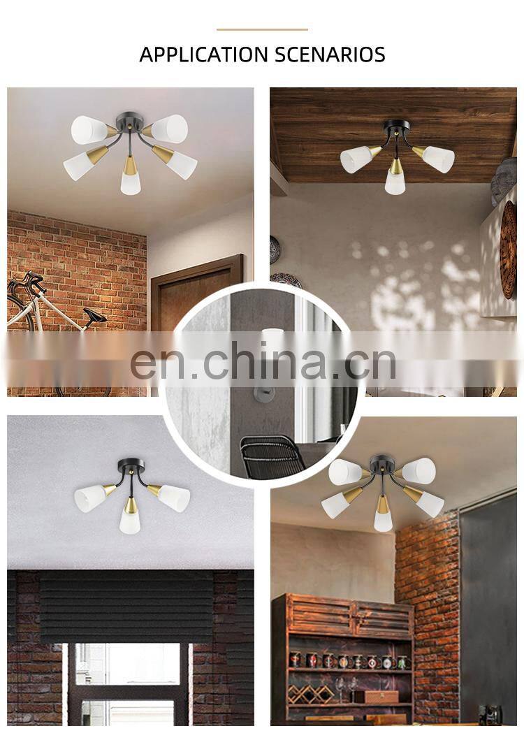 HUAYI Chinese Supplier Surface Mount Modern Iron Glass Hotel Corridor Kids Room Warm Lighting Led Ceiling Light