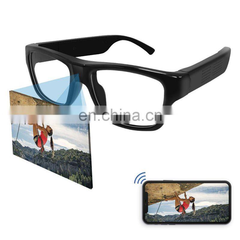 High Tech 1080P Full HD live streaming NO Hole Invisible android wifi video glasses camera
