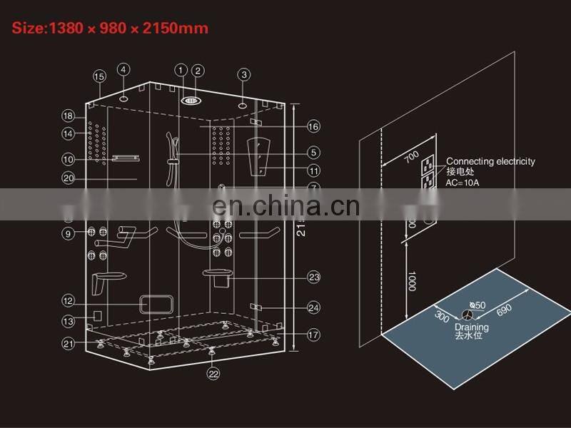 2 person steam japan shower room shower cabin/ bath shower steam cabin 2 persons/ enclosed steam shower room 2 person
