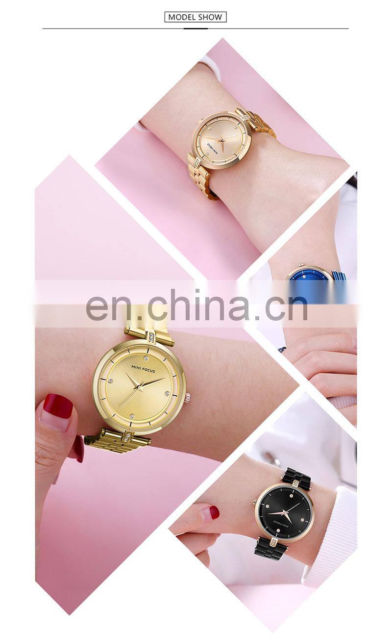 Mini focus M0120L Women Top Brand Luxury Minimalism Gold Women Quartz Watch Stainless Steel Ultra Thin Ladies Wrist Watches