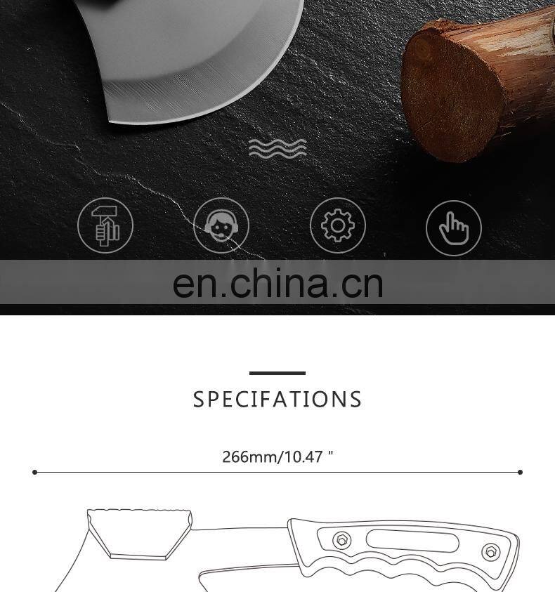 Camping Kit Multi Function Stainless Steel Axe Camping Axe With Sheath Rubber And Plastic Material