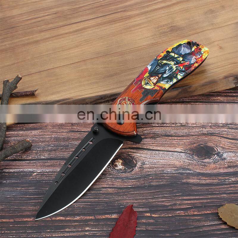 8.6 Inch Plastic 3D printing handle with black oxide blade stainless steel folding survival knife