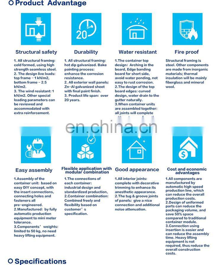 Prefabricated modular container house in China