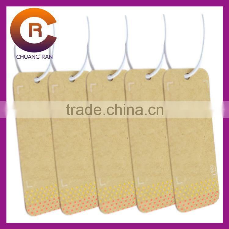 Silver hot stamping hole punched cardboard hangtag