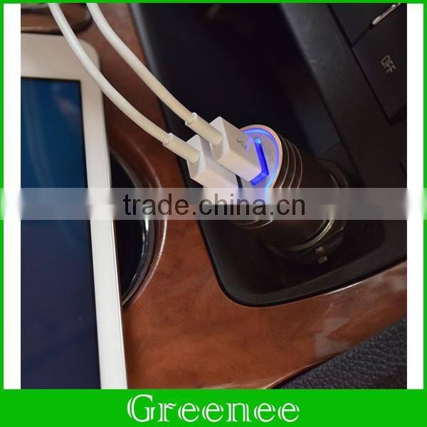 2.4A Dual USB Ports Car Charger with Car Escape Emergency Safety Hammer Function for iPhone 6S SE and Tablets