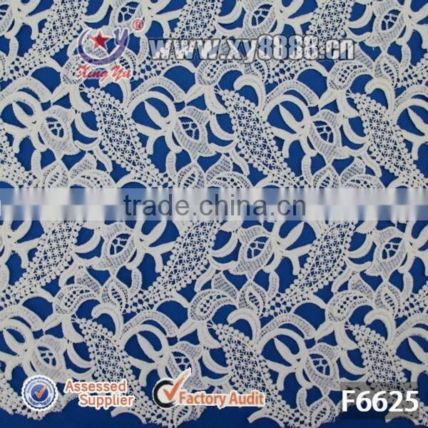2014 Apparel Garment Accessories F6625 DTY Poly Milky Ivory Lace Fabric Wholesale