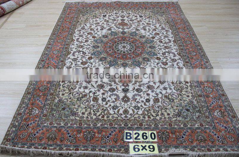 2015 hot selling Natural hand Made wool and silk muslim prayer rug carpet