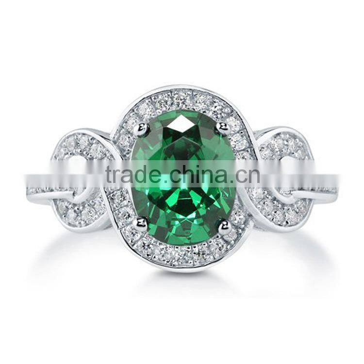 Wholesale rhodium plating Amethyst diamond CZ wedding Ring