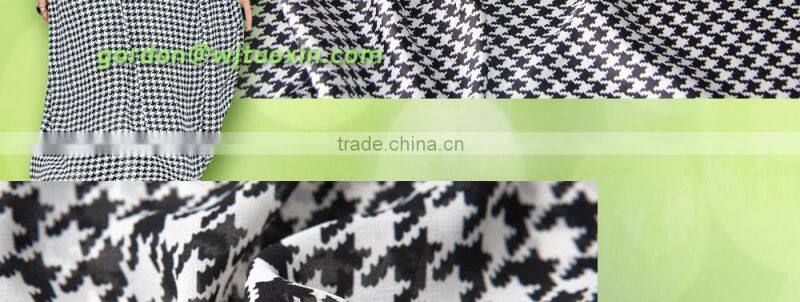 Printed Chiffon Houndstooth Fabric, Check Chiffon for Maxi Dresses