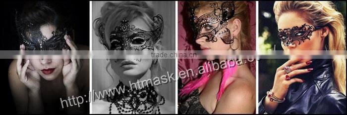 Mysterious Black Venetian Style Metal Laser Cut Masquerade Mask w/ Rhinestones Featured on "Vampire Diaries"