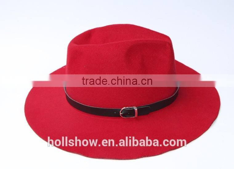 Hot Selling Star Same Style Retro British Ribbon Fixed Women Wool Felt Hat