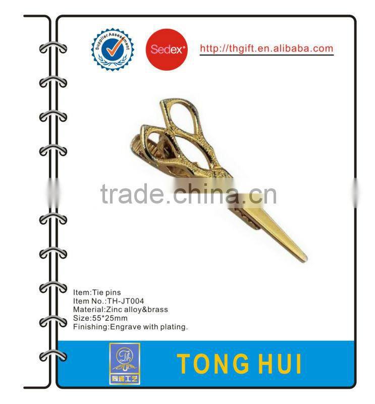 metal tie clips w/clothes logo