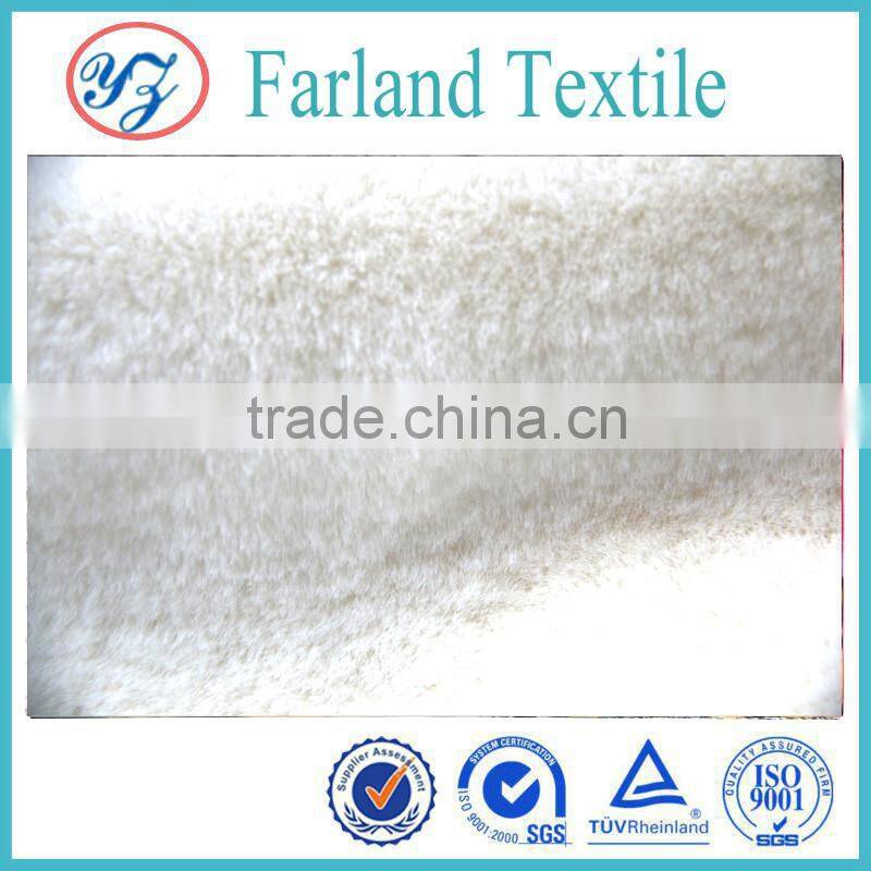 2015new products high pile plush fabric white rabbit fur coat fabric