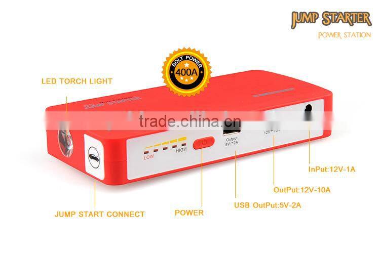 2015 Compact Car Jump Starter and Portable Charger Emergency Power Bank Mini LED Flashlight