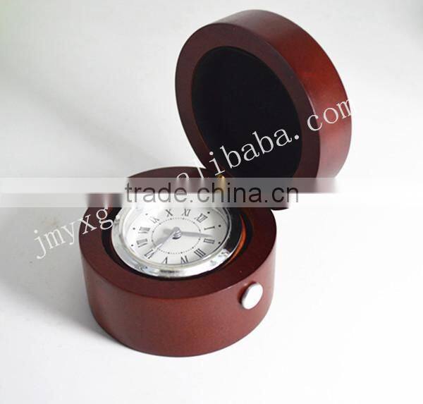 Modern creative decentround wooden table clock for promotion gift