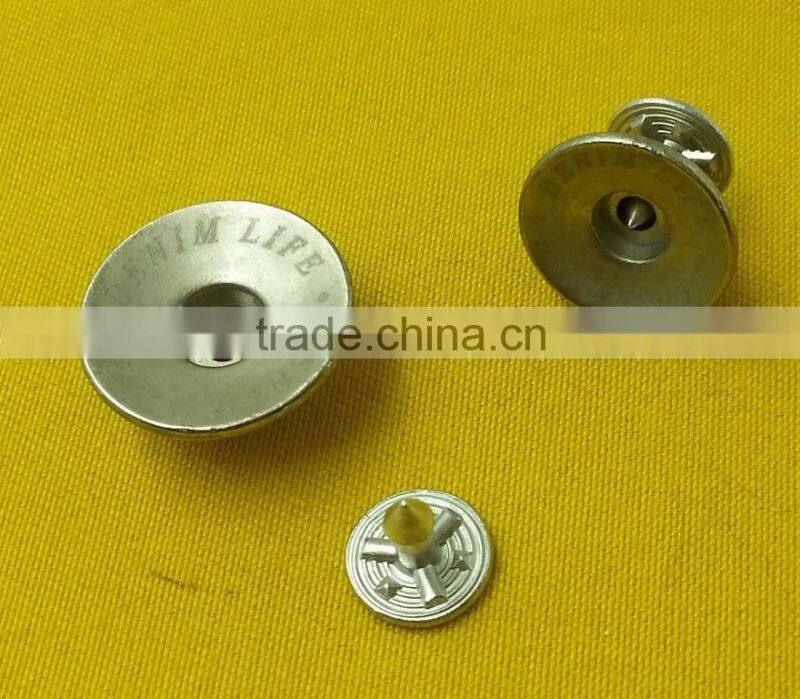 14mm New Arrive Laser Cutting Logo Zinc Alloy Jeans Tack Button -- MA1400