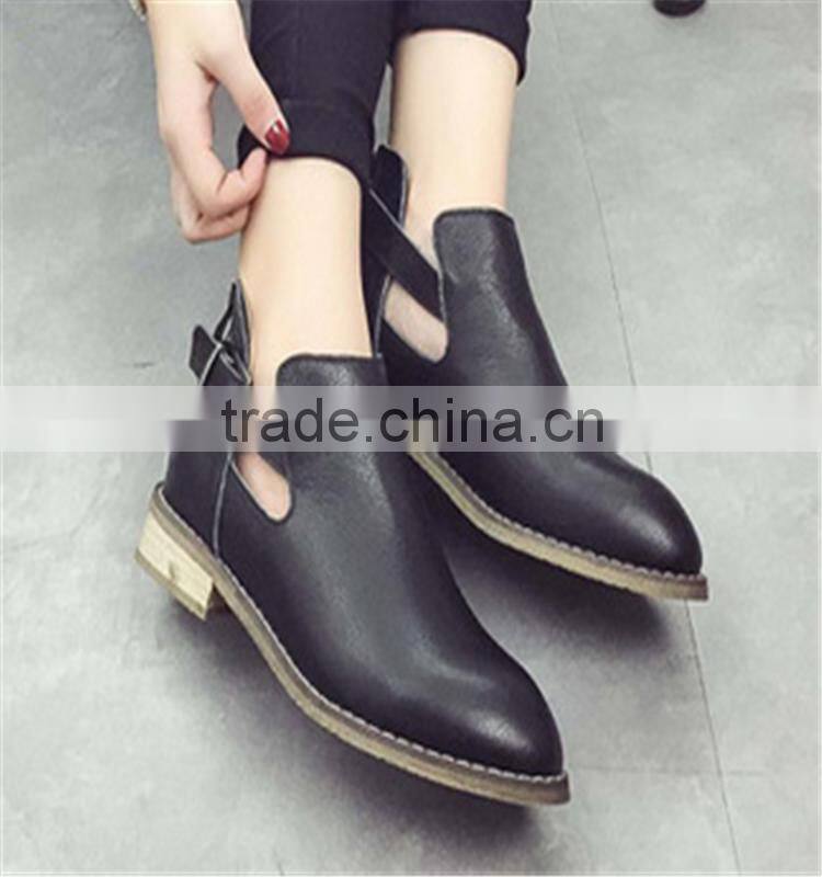 Autumn low kitten heel ankle boots Casual boots for ladies 2017