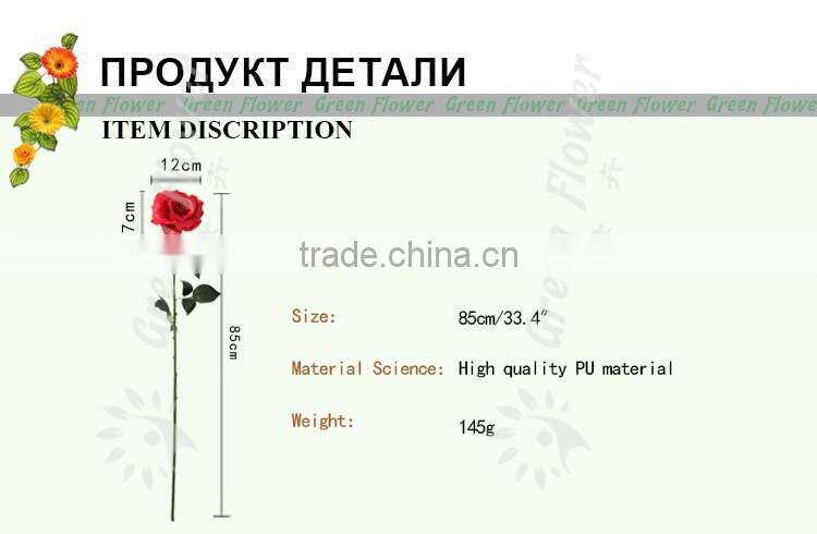 Greenflower 2016 Wholesale handscrafts Real Touch Latex PU China Artificial Flowers Big Rose for wedding decoration occation