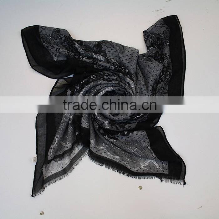 korean fashion flower printing scarf OEM scarves