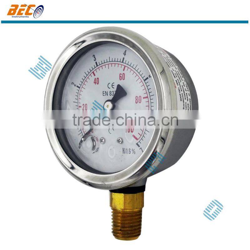 Vibration environment use Stainless case pressure gauge mamometer