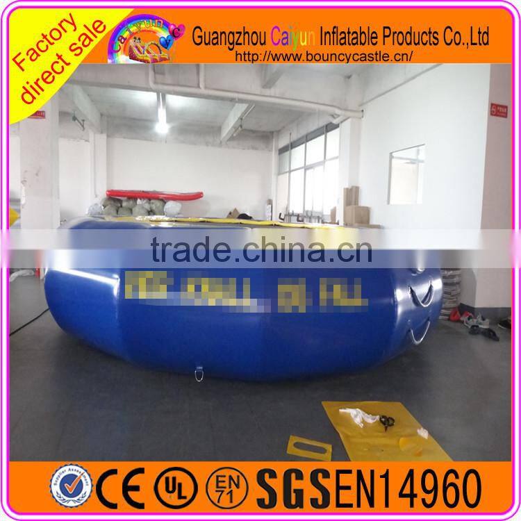 Blue Inflatable Water Trampoline Jumping Bed For Kids