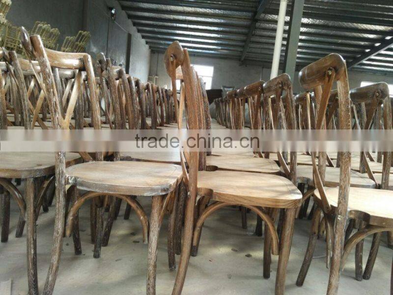 rent event wood cross back chair with cover