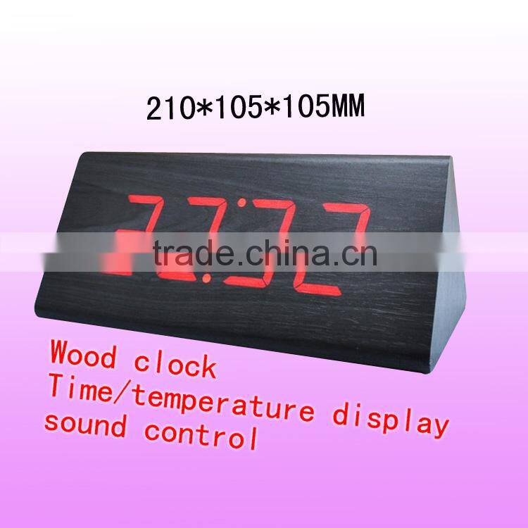 Triangle digital wooden clock & triangle wooden clock, table clock