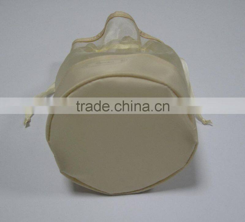 Clear poly mesh drawstring cosmetic bag