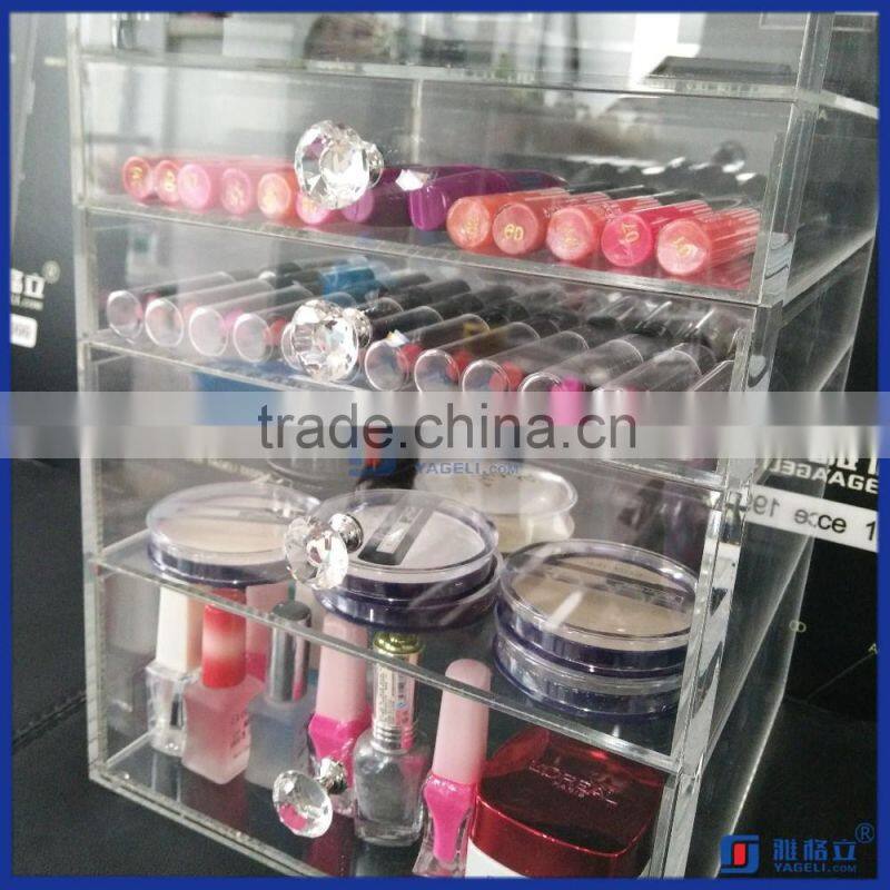 2016 Hot Sale!! Wholesale 5 Drawers Large Acrylic Cosmetic Organizer with Drawers
