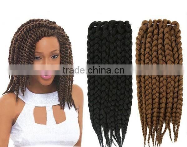 High Quality 12" 24'' 2X Havana Mambo Twist Braids With Synthetic Crochet Hair Extension