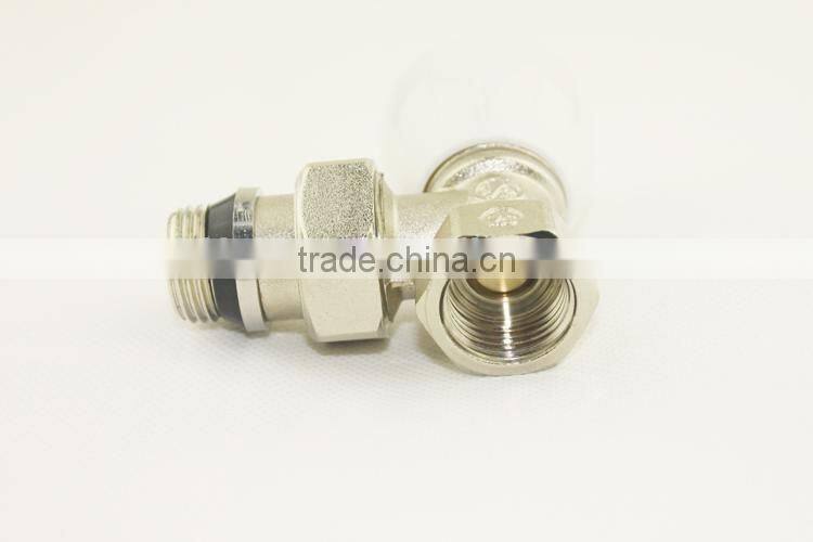 Bathroom Kitchen Polished Copper Angled Towel Radiator Stop Valve Taps