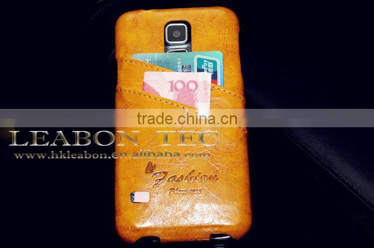 Rose Leopard Skin PU Credit Card Slot Magnetic Strap for Samsung Galaxy S5 Wallet Case Leather