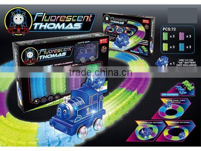 New Item noctilucence rail car ,battery power Luminous electric rail car