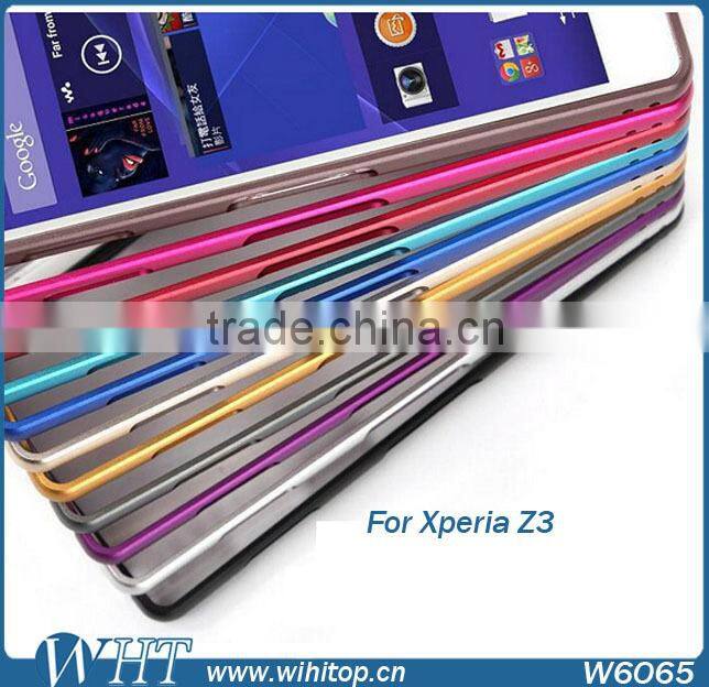 New Arrival Aluminum Bumper Case For Sony Xperia Z3, No Screw Frame Bumper For Xperia Z3