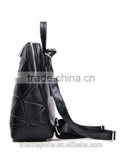 high quality korean style black woman leather leisure backpack