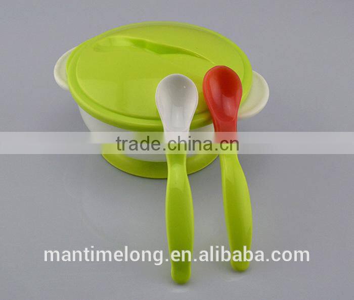 baby suction bowl with temperature sensing spoon