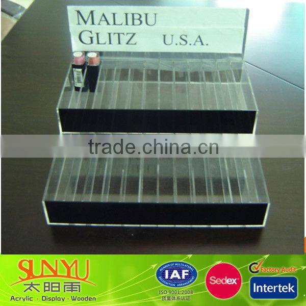 clear acrylic ladder cosmetics display shelf