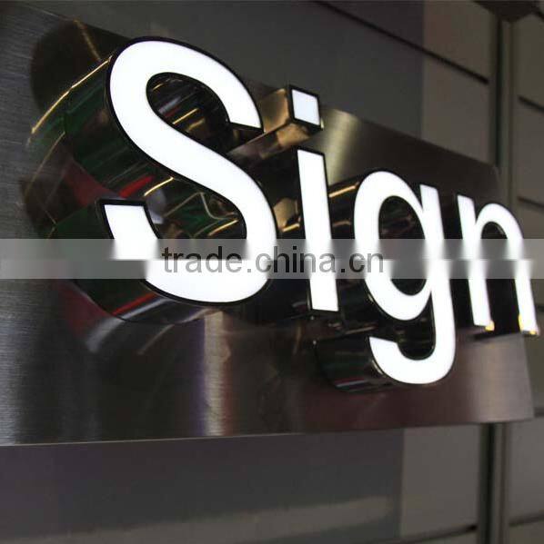 seiko stainless steel frontlit letter sign for shop