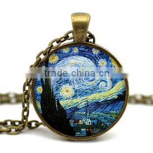 Popular Ying-Yang dragon and tiger fighting DIY glass dome necklace photo glass jewelry handmade jewelry Comic DIY Jewelry