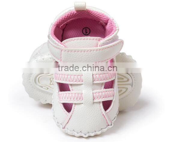 top quality new born baby kids soft half rubber soled toddler pu sandal shoes