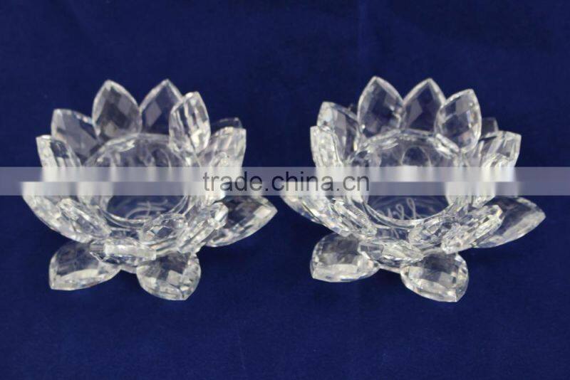 Factory directly sale Guarantee quality crystal candle holder on decoration on sale