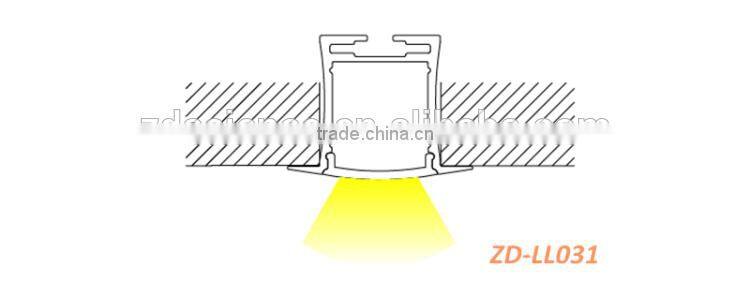 Recessed Aluminum Housing Lighting Profile For Linear Lights With Opal Diffuser