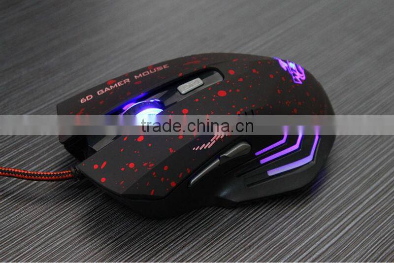 LED Optical USB Wired 6 Button Professional Gaming Mouse