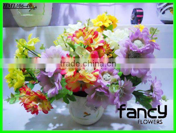 2013 hot sale colorful silk gerbera daisy flower arrangement