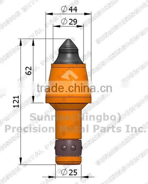 BTK26 25mm Conical rig drill round shank trenching cutting tools tungsten carbide rotary trench cutter pick