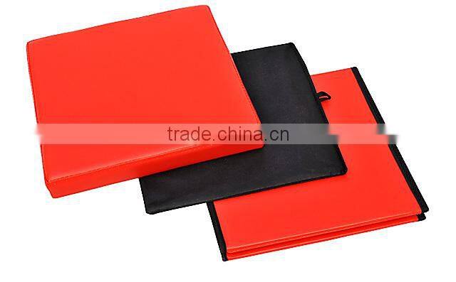 Orange Faux leather foldable ottoman box