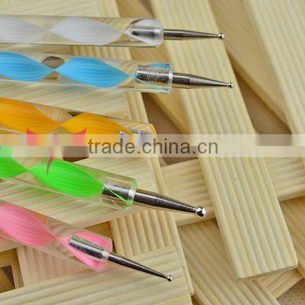 2 Ways wholesales crystal 2 ways 5 pcs wave printing 5colors pen nail dotting tool