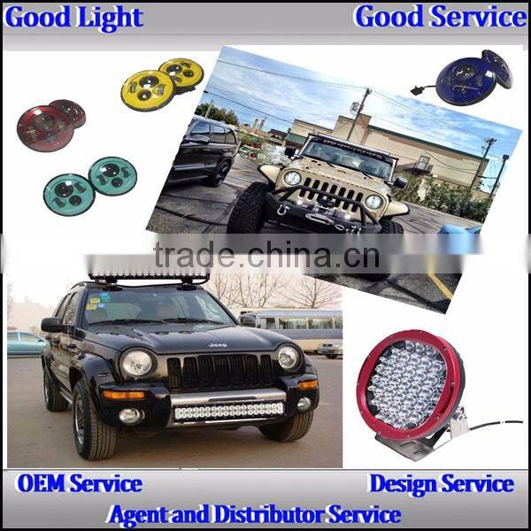 2016 Hot sales 7inch led j-eep wrangler headlights 40w pink base high beam 12v for J-eep cars