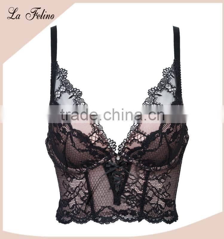 Graceful C75 cup Cotton Deep V Sexy Lingerie Corset
