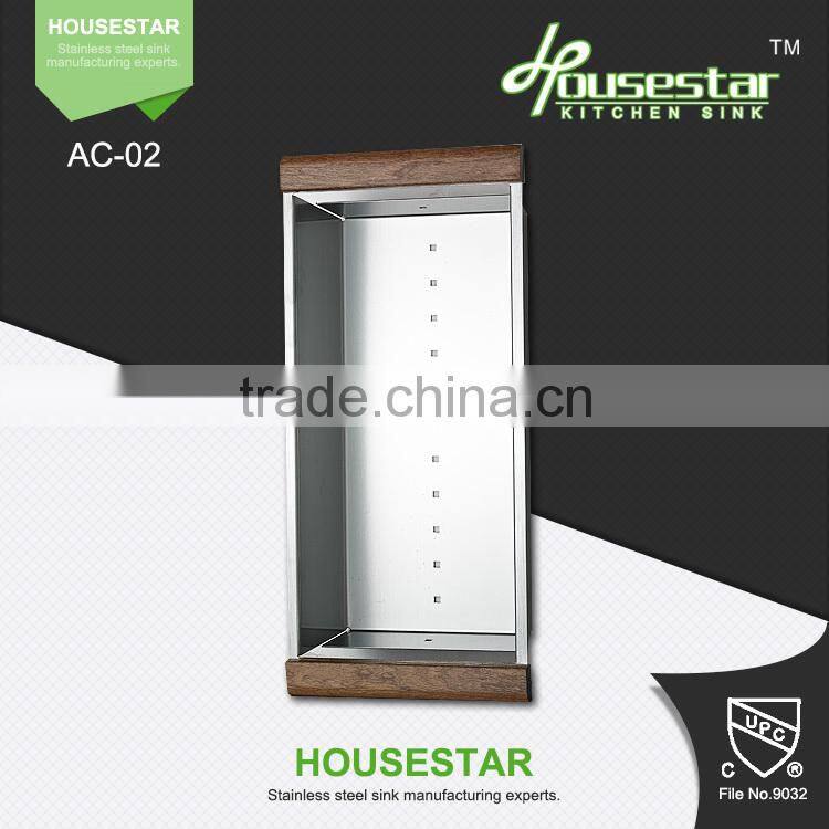 High Quality Kitchen Sink Accessory Stainless Steel Colander China Supplier Fruit And Vegetables Colander With Handle And Stand